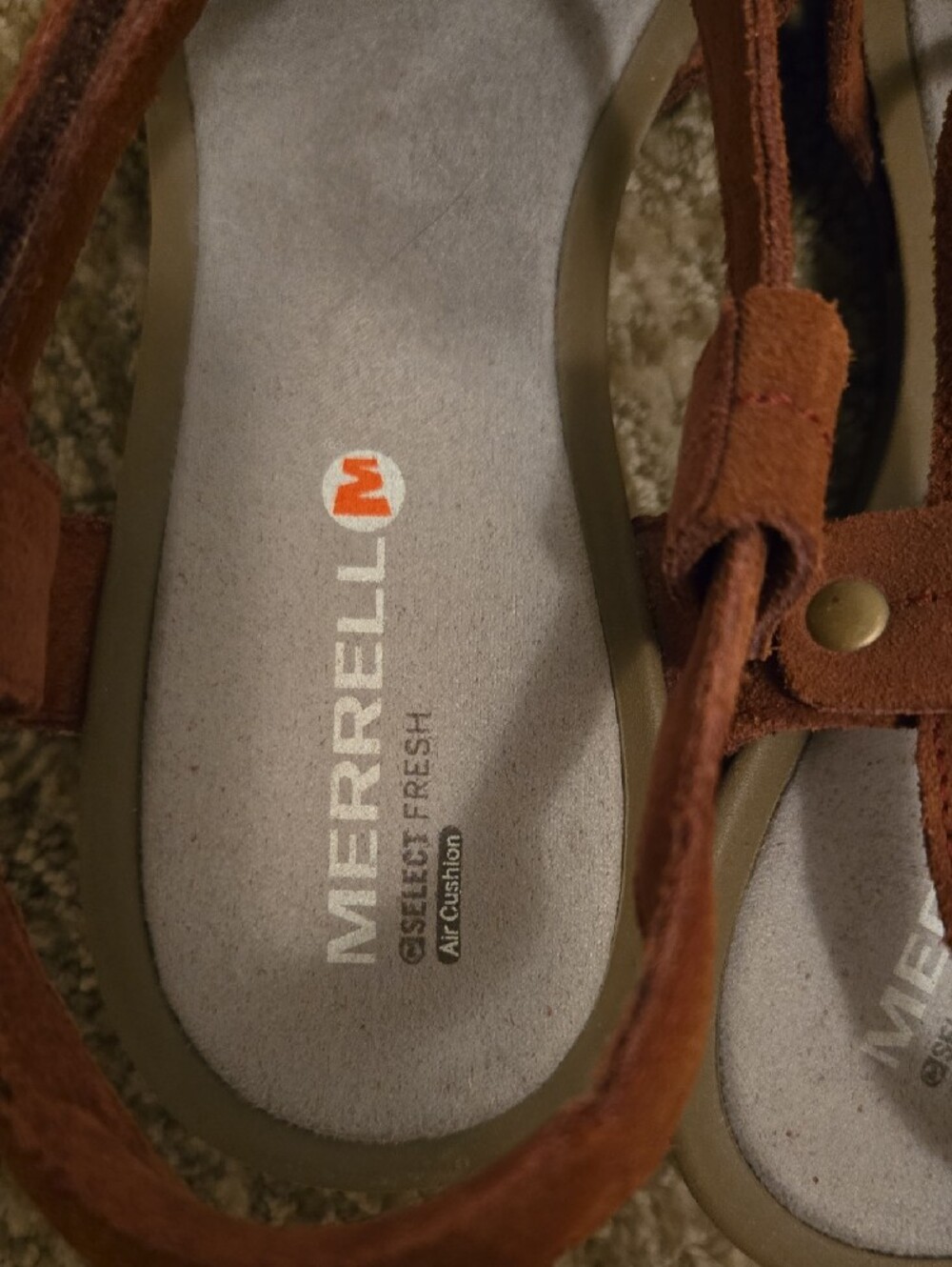 Merrell Women's Rust Suede Strappy Walking Sandals, Size 8 - Picture 2 of 6